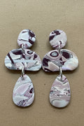 Burgundy and Mauve Crazy Pattern Dangles: Post