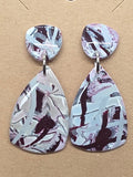 Burgundy and Mauve Crazy Pattern Dangles: Post