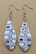 Mauve and Silver Quilt Pattern Dangles: Fishhooks