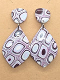 Mauve and Silver Quilt Pattern Dangles: Post