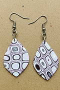 Mauve and Silver Quilt Pattern Dangles: Fishhooks