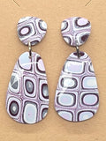 Mauve and Silver Quilt Pattern Dangles: Post