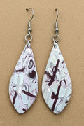 Burgundy and Mauve Crazy Pattern Dangles: Fishhooks