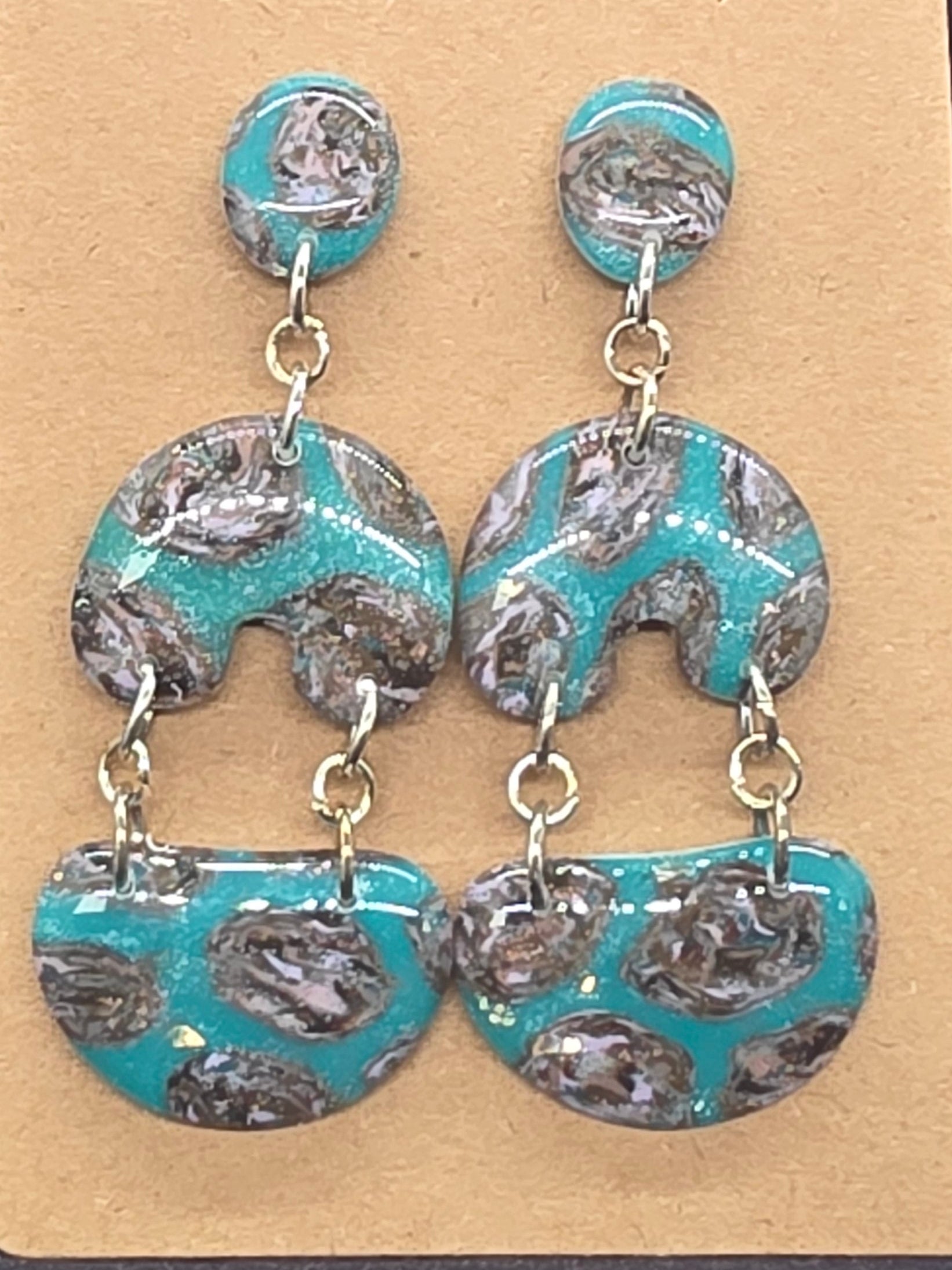 Turquoise Spotted Dangles: Post