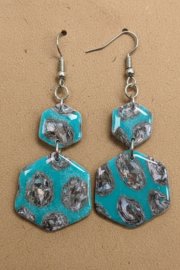 Turquoise Spotted Dangles: Fishhooks