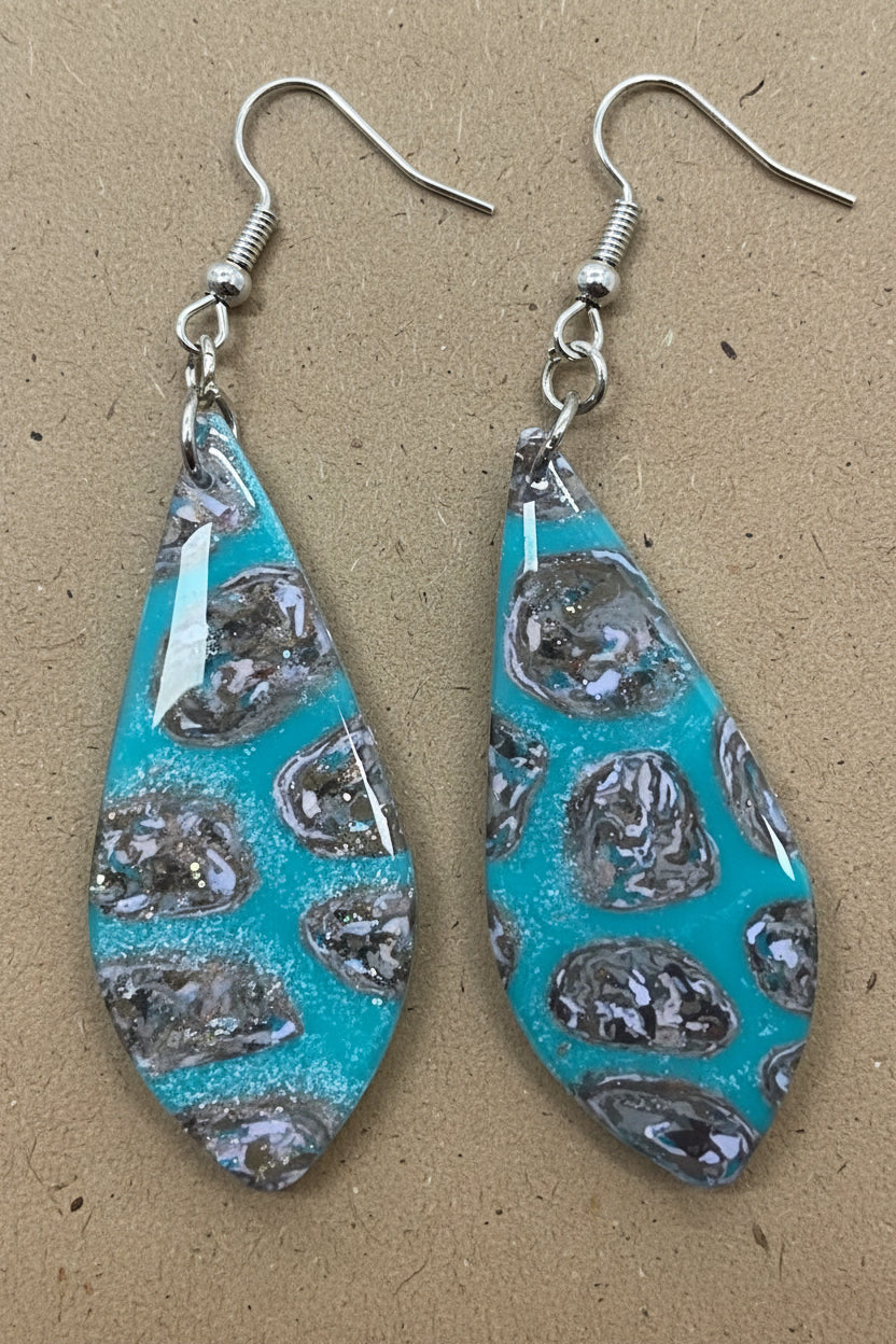 Turquoise Spotted Dangles: Fishhooks