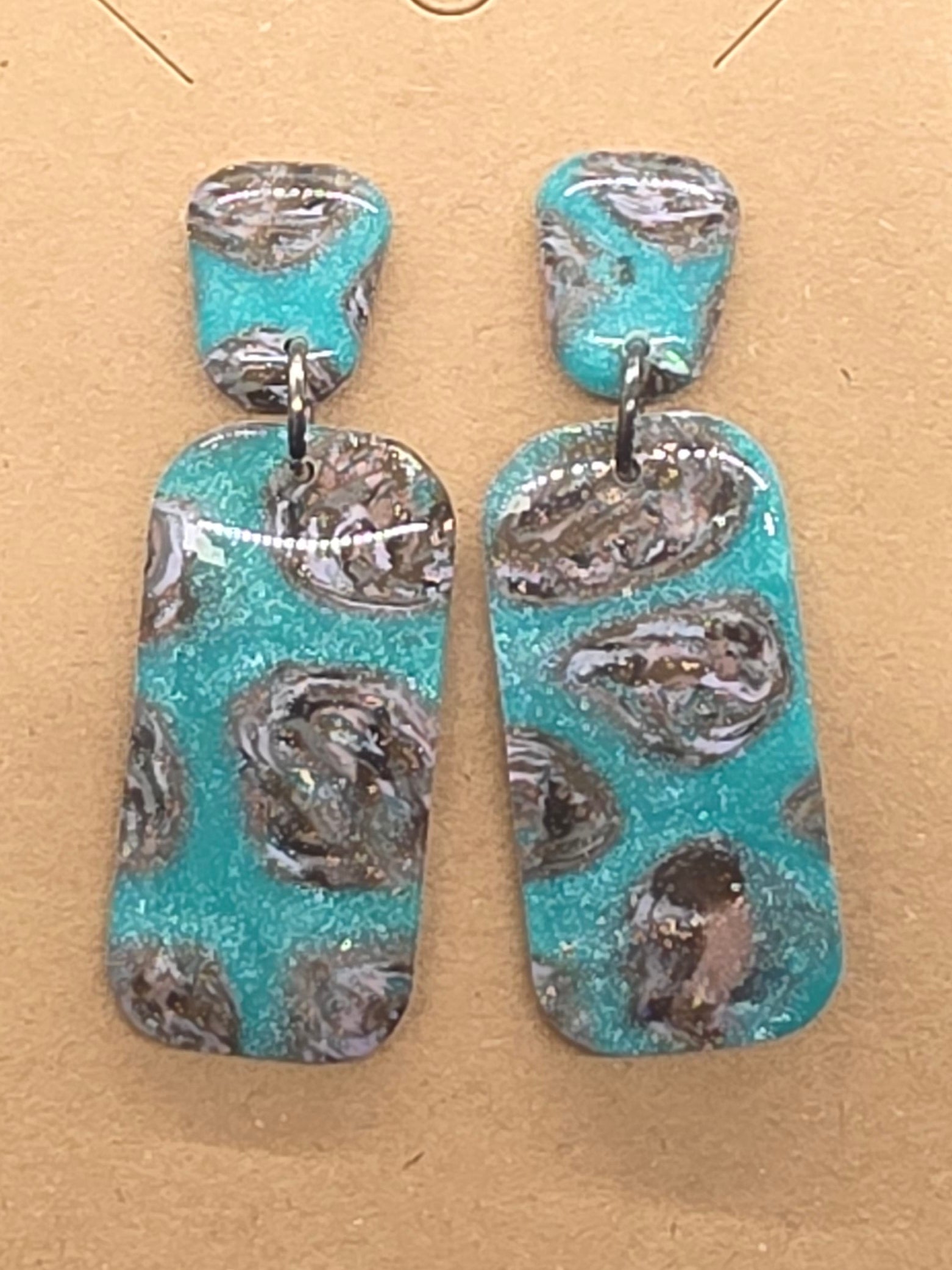 Turquoise Spotted Dangles: Post