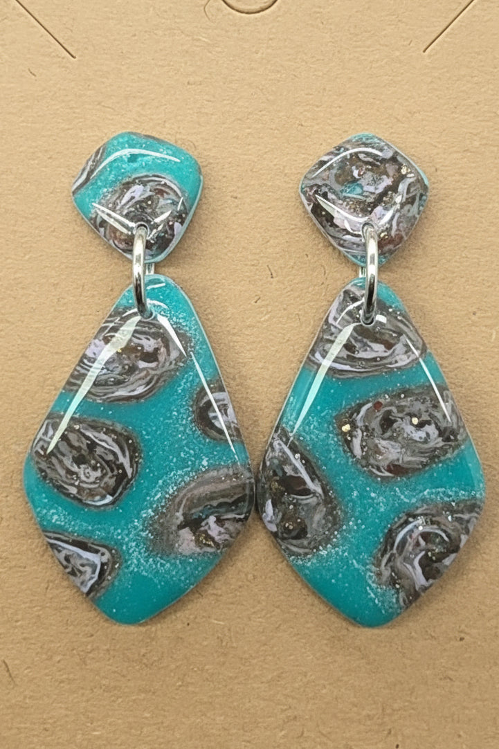 Turquoise Spotted Dangles: Post