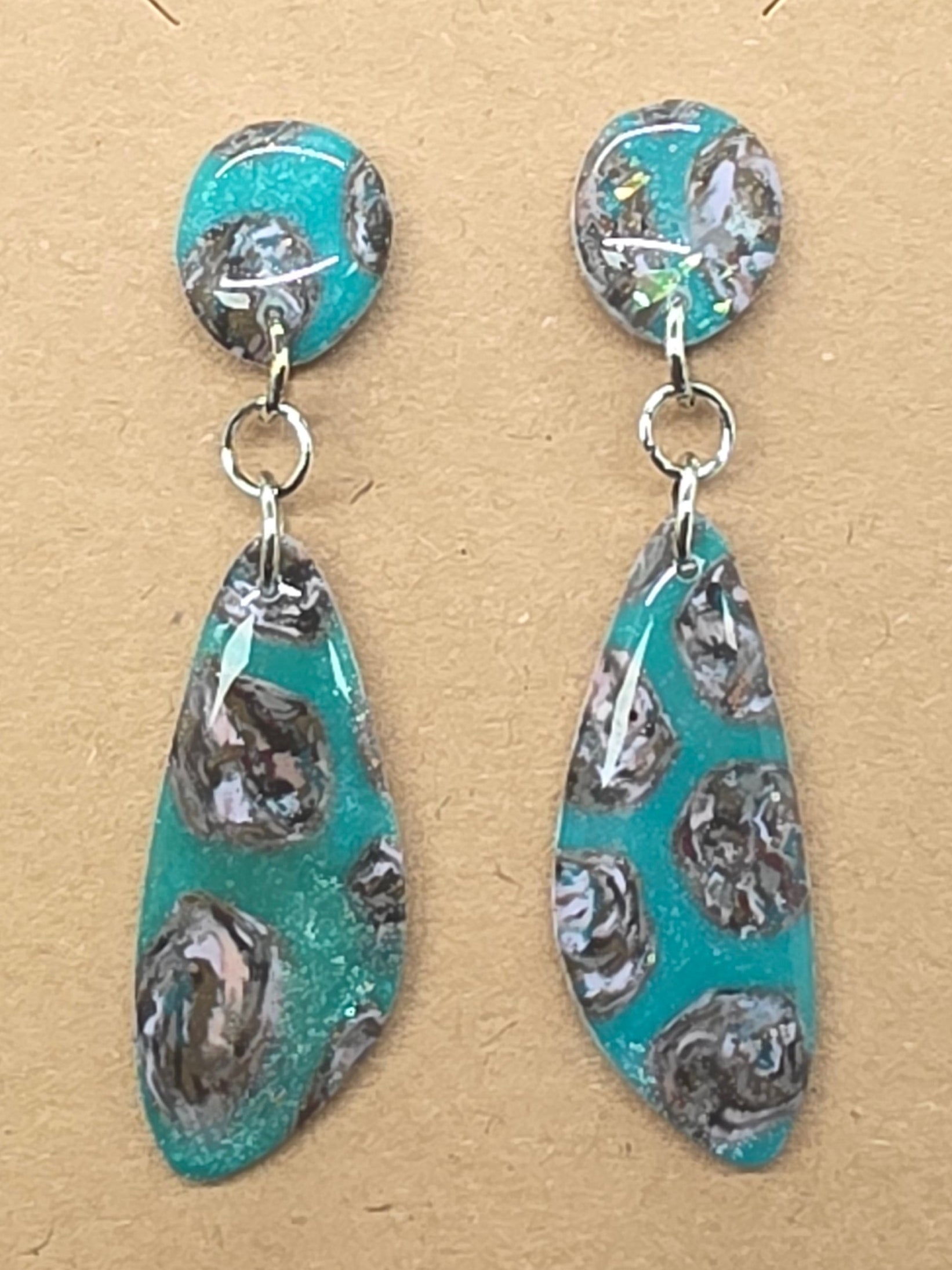 Turquoise Spotted Dangles: Post