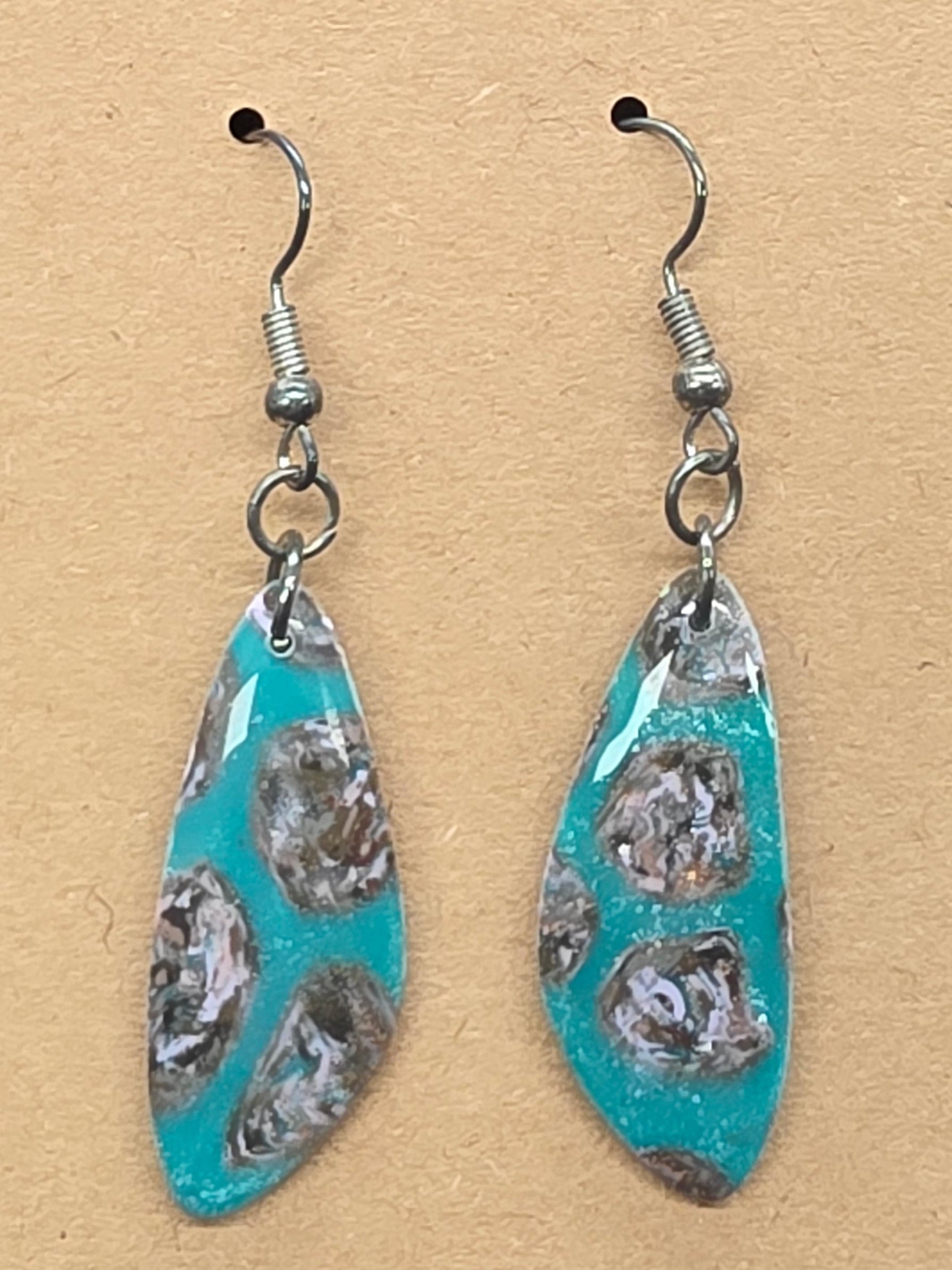 Turquoise Spotted Dangles: Fishhooks