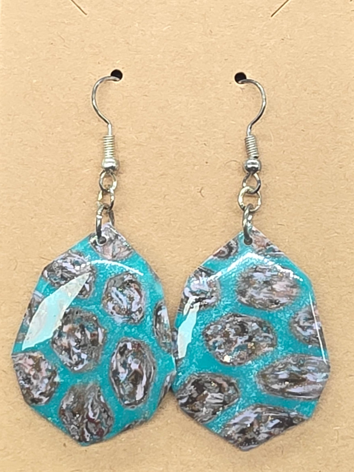 Turquoise Spotted Dangles: Fishhooks