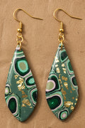 Green, Pink, Gold Lilly Pattern Dangles: Fishhooks