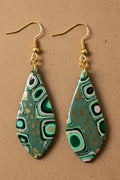 Green, Pink, Gold Lilly Pattern Dangles: Fishhooks