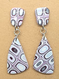 Mauve and Silver Quilt Pattern Dangles: Post