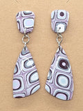 Mauve and Silver Quilt Pattern Dangles: Post