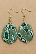 Green, Pink, Gold Lilly Pattern Dangles: Fishhooks