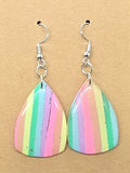 Pastel Rainbow and Silver Striped Dangles: Fishhooks