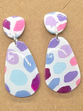Simple Pastel Polka Dot Water Drop Dangles: Post Back