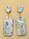 Blue and Gold Striped Dangles: Posts