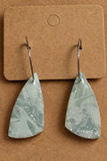 Eucalyptus green with silver butterfly wing hoop dangles