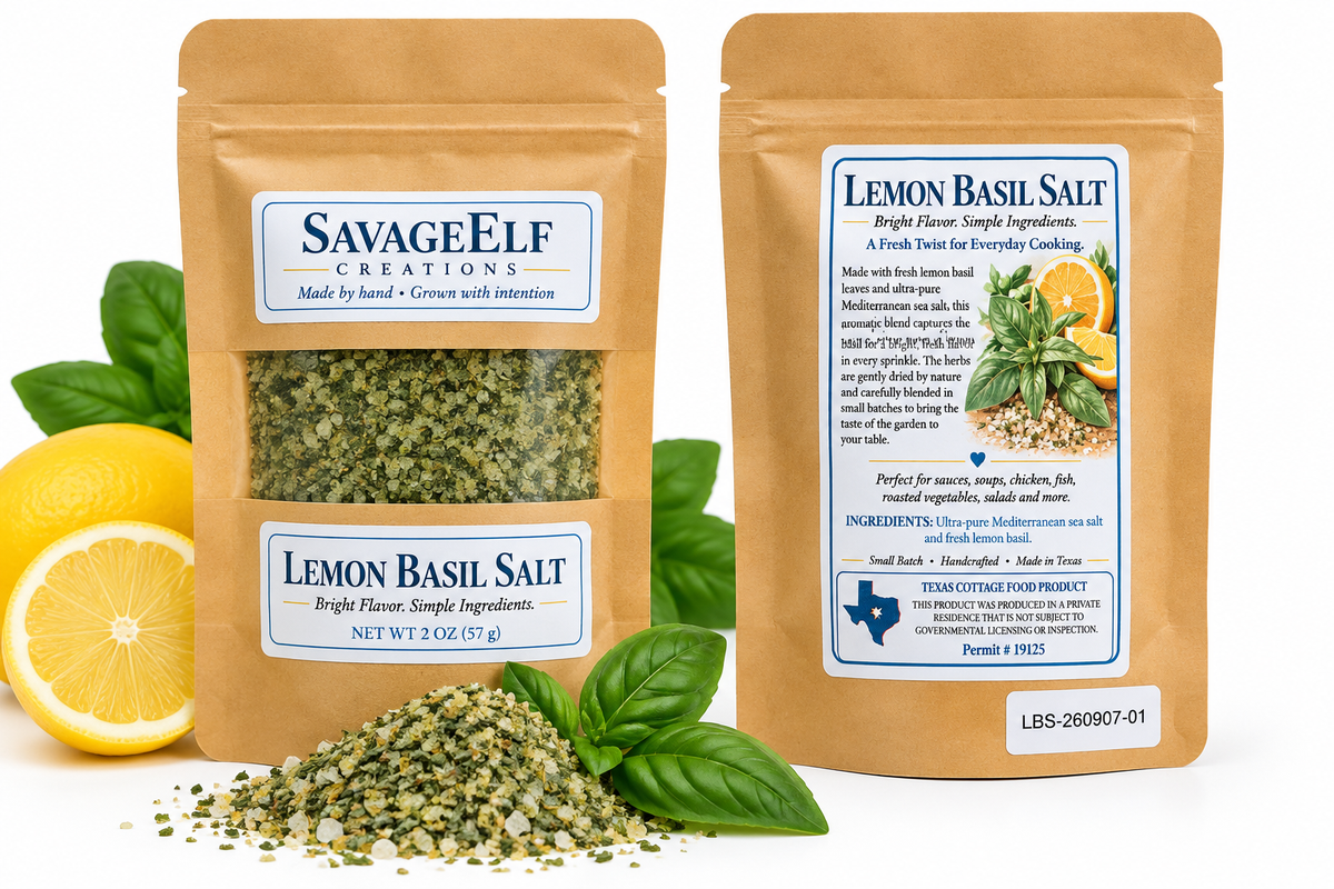 Lemon Basil Salt 2 oz