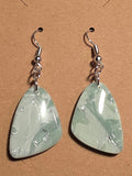 Eucalyptus green with silver butterfly wing dangles: Fishhooks