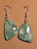 Eucalyptus green with silver stone butterfly wing dangles: Fishhooks