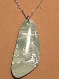 Eucalyptus green with silver butterfly wing necklace