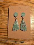 Eucalyptus green with silver stone butterfly wing dangles: post