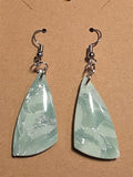 Eucalyptus green with silver butterfly wing dangles: Fishhooks