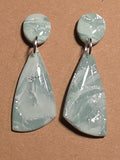 Eucalyptus green with silver butterfly wing dangles: post